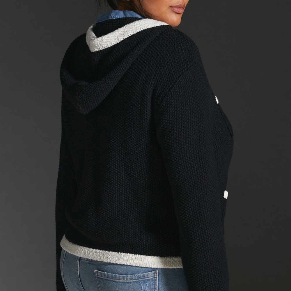 Anthropologie Maeve Two Toned Cardigan with Hood